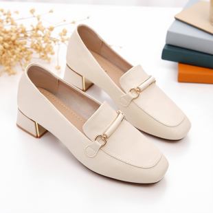 女2026新款 软底防滑乐福鞋 春秋季 子英伦风小皮鞋 百搭女鞋 粗跟单鞋