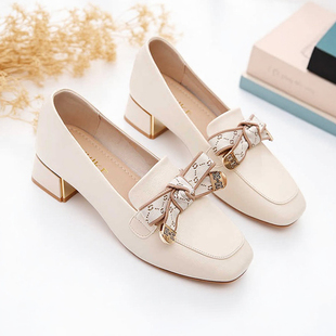 女2026新款 软底防滑乐福鞋 春秋季 子英伦风小皮鞋 百搭女鞋 粗跟单鞋