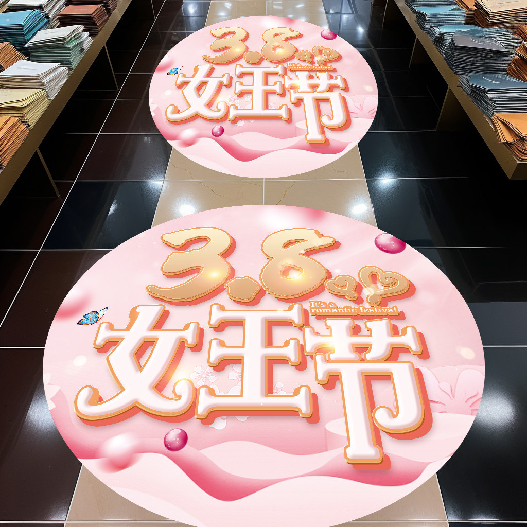 三八妇女节装饰橱窗玻璃贴纸女神节商场店铺氛围布置促销地贴门贴,家居饰品,软装墙贴,淘宝优惠券,粉丝福利购,淘宝优惠卷