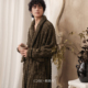 珊瑚绒睡袍男士 浴袍晨袍两件套 冬季 秋冬款 加厚保暖法兰绒睡衣男款