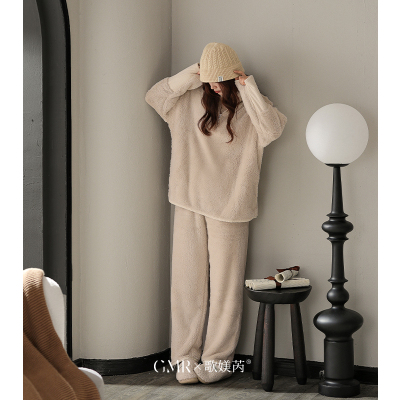 歌媄芮加厚加绒睡衣秋冬新款
