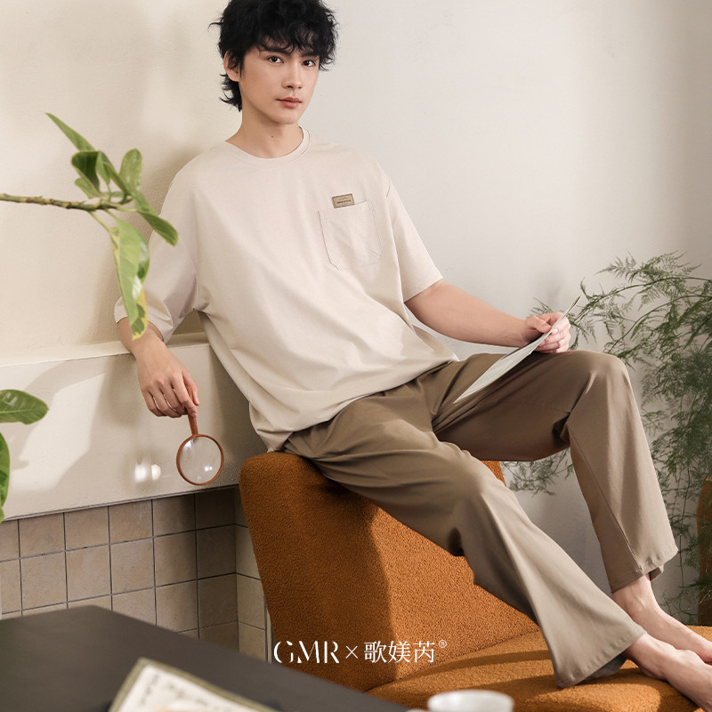 纯棉睡衣男士夏季短袖薄款套头圆领套装可外穿男式休闲夏天家居服,女士内衣/男士内衣/家居服,睡衣/家居服套装,淘宝优惠券,粉丝福利购,淘宝优惠卷