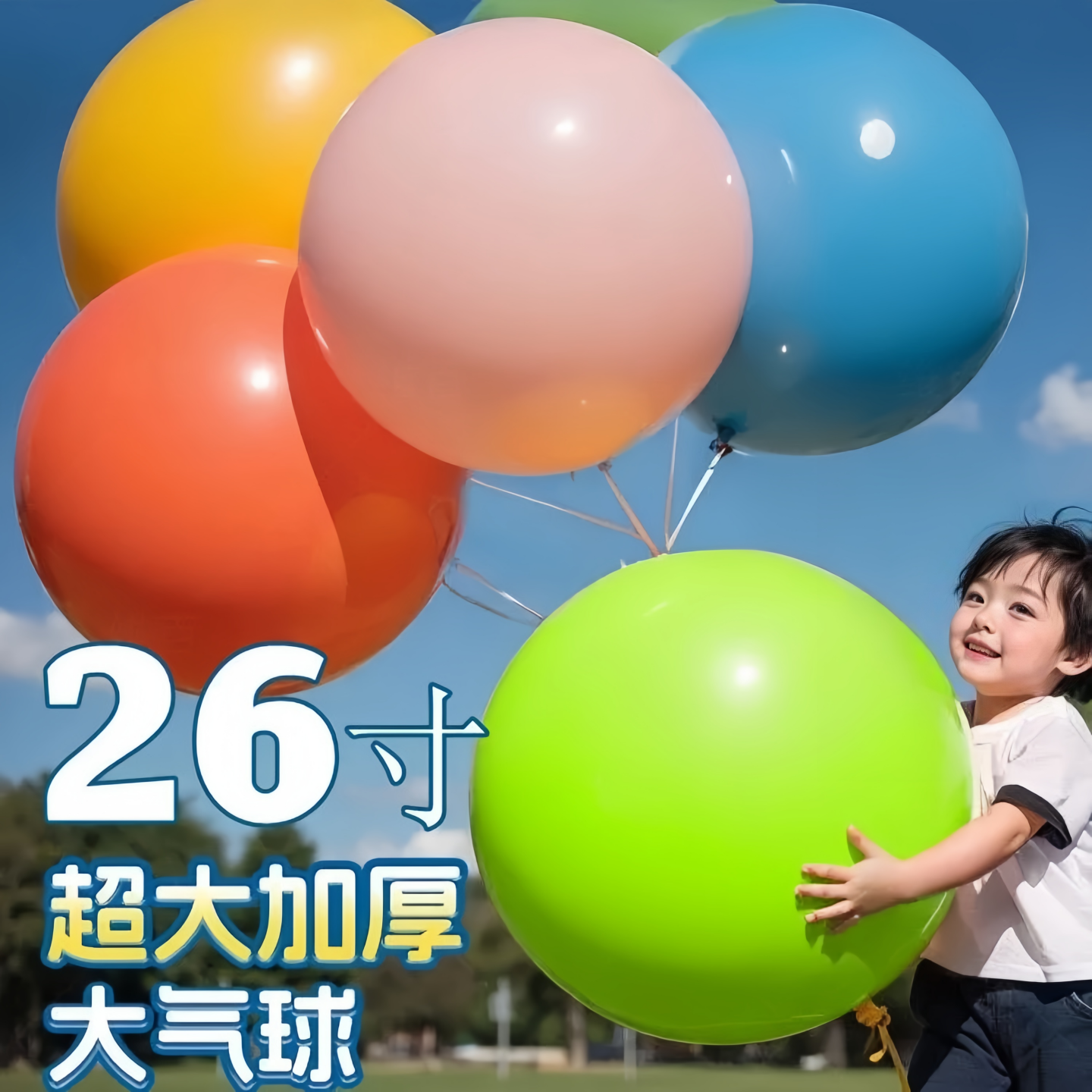 室外26寸超大加厚防爆气球儿童户外草地玩具生日派对节日布置彩色