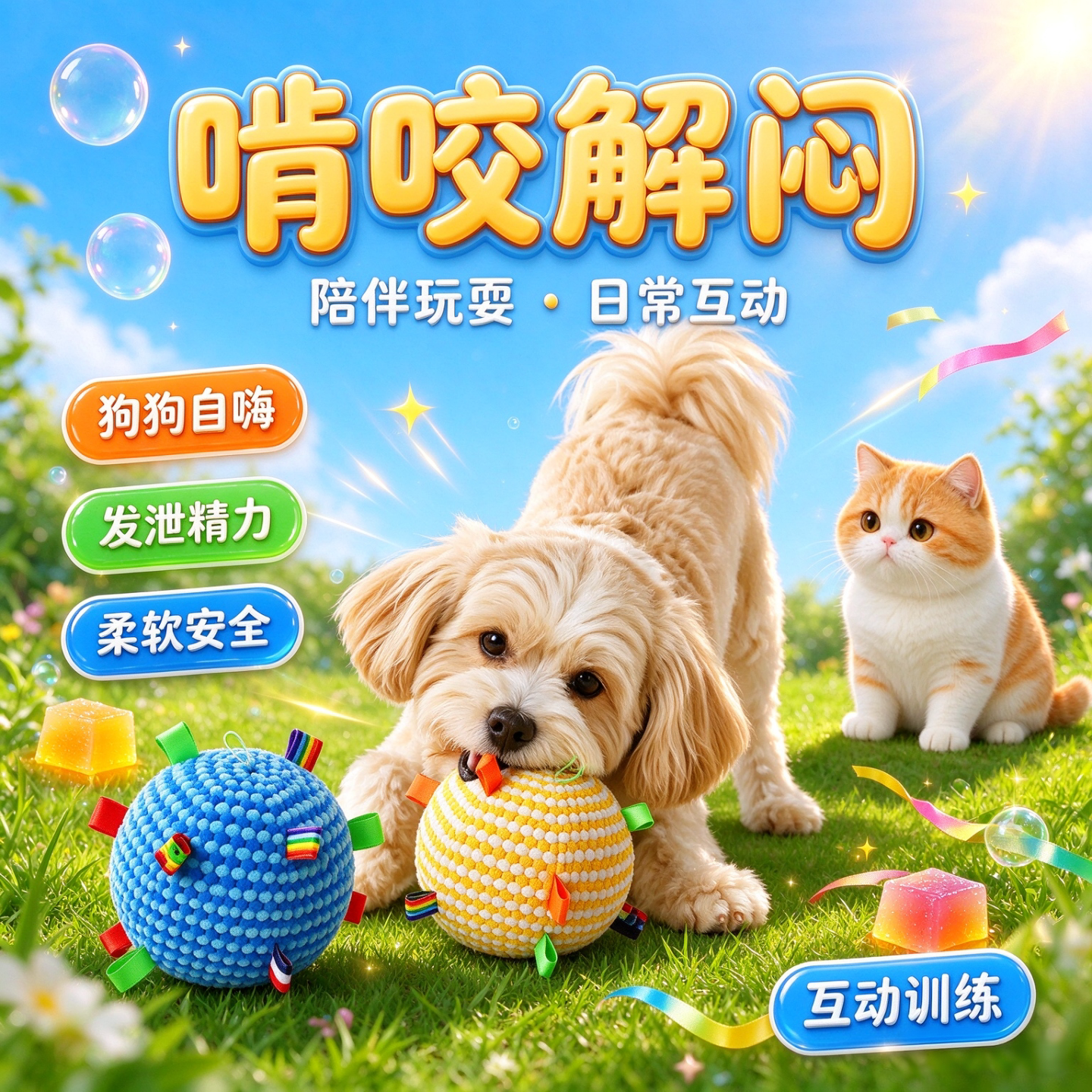 狗狗发声滚动磨牙洁齿玩具