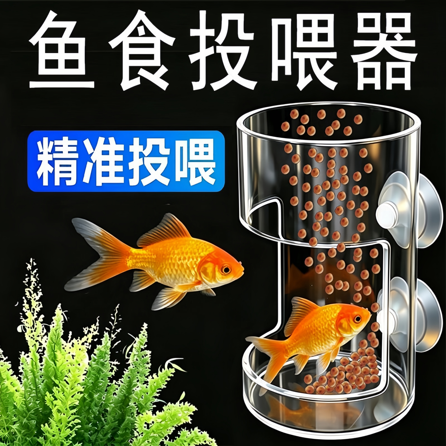 鱼缸防飘散下沉喂食器