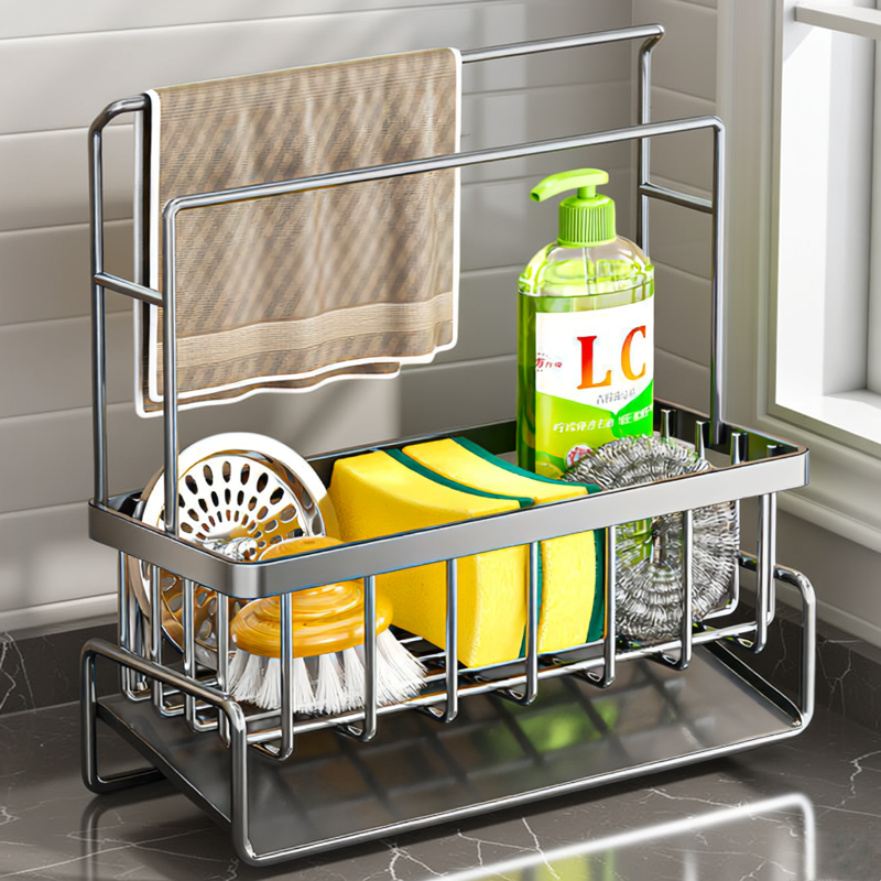 厨房抹布沥水架洗碗布海绵收纳架水槽置物架水龙头水池窄边沥水篮