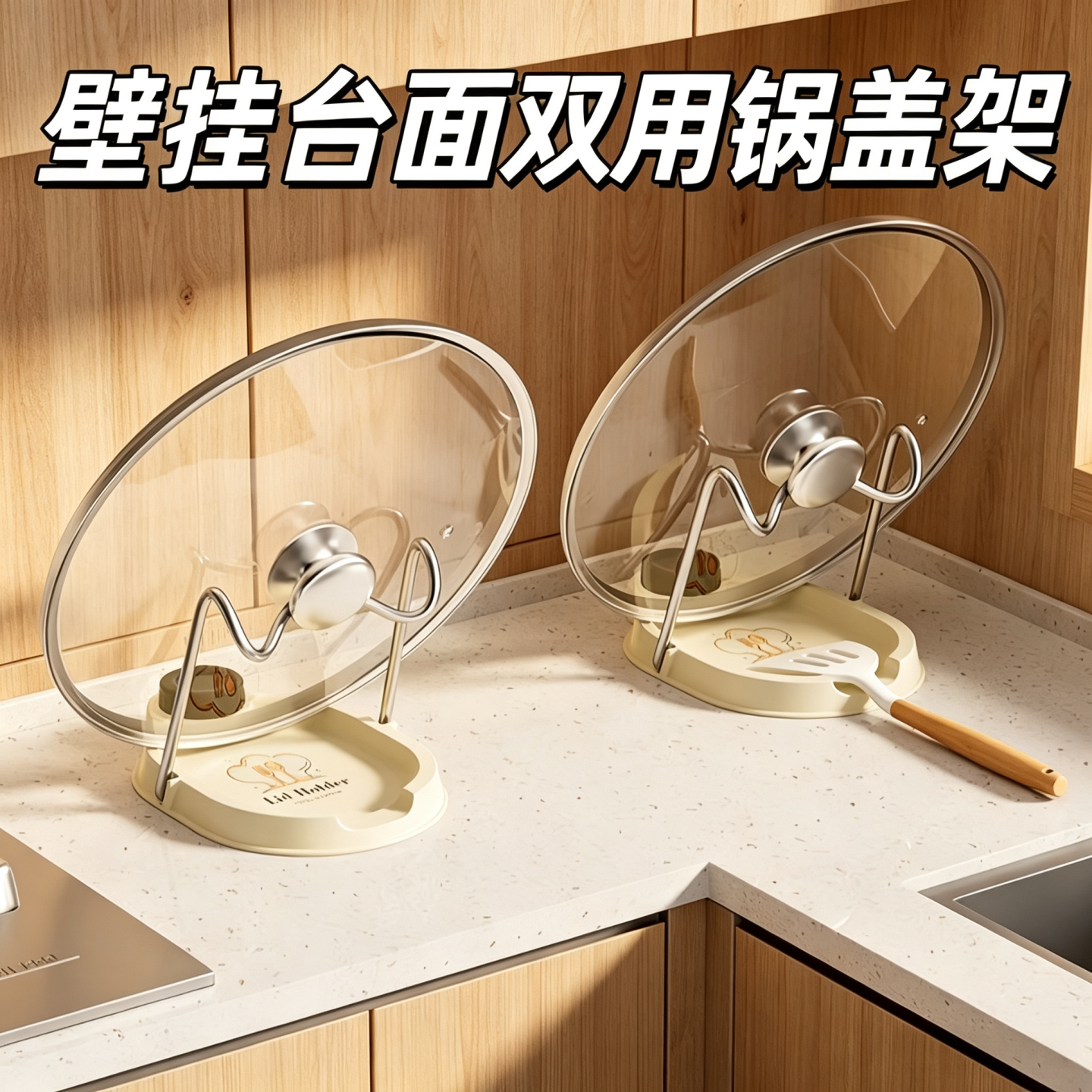 吸盘锅盖架托挂墙家用多功能厨房