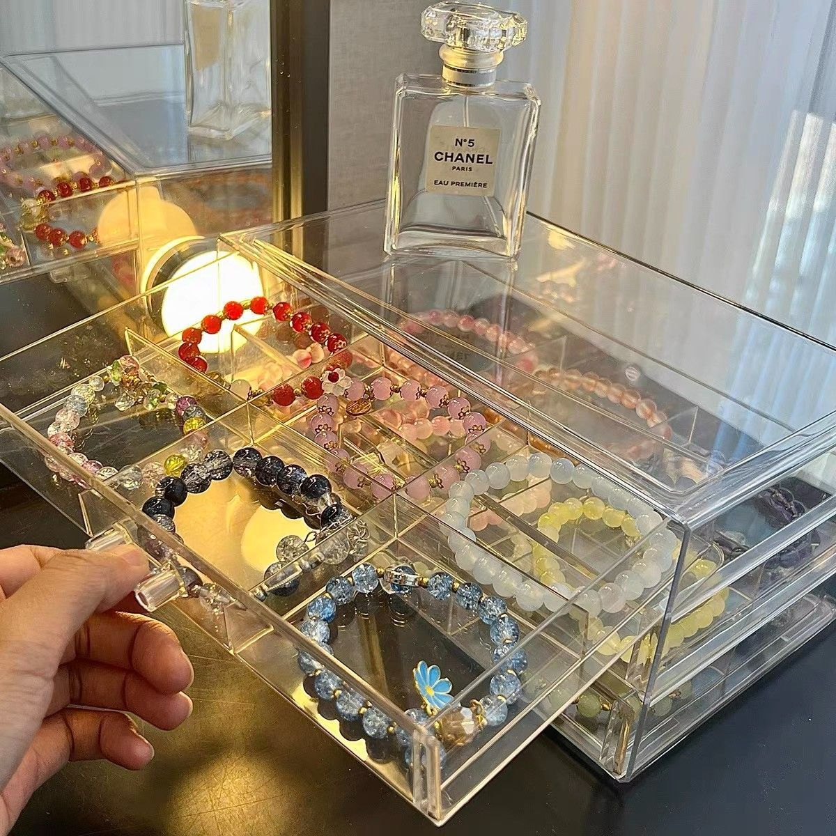 手串收纳盒透明防尘分格展示架