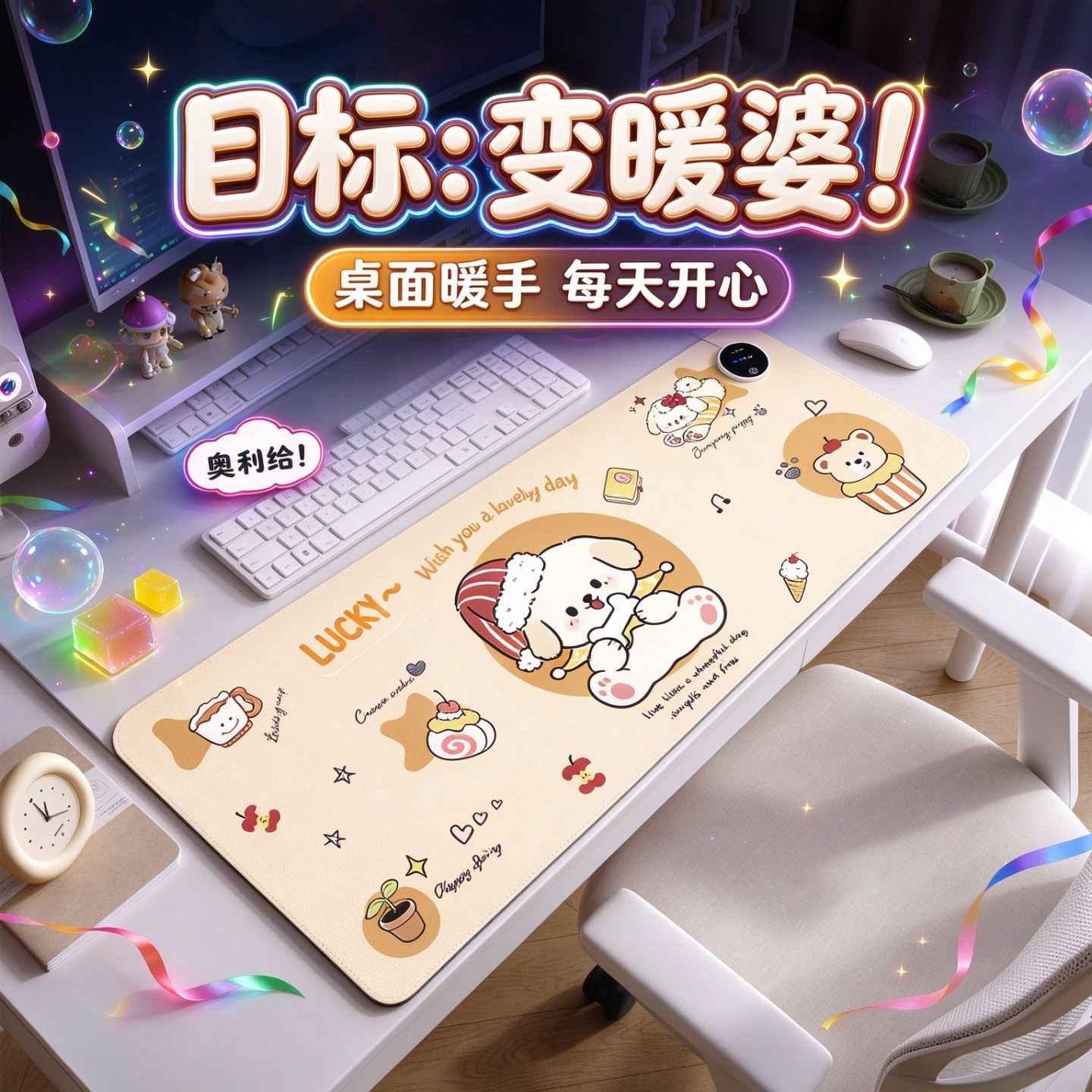 加热超大暖桌垫鼠标垫防水恒温