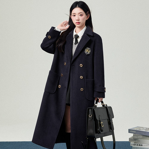 花铃太太表参大插肩大衣外套女秋冬款高级感毛呢西装外套毛衣大衣