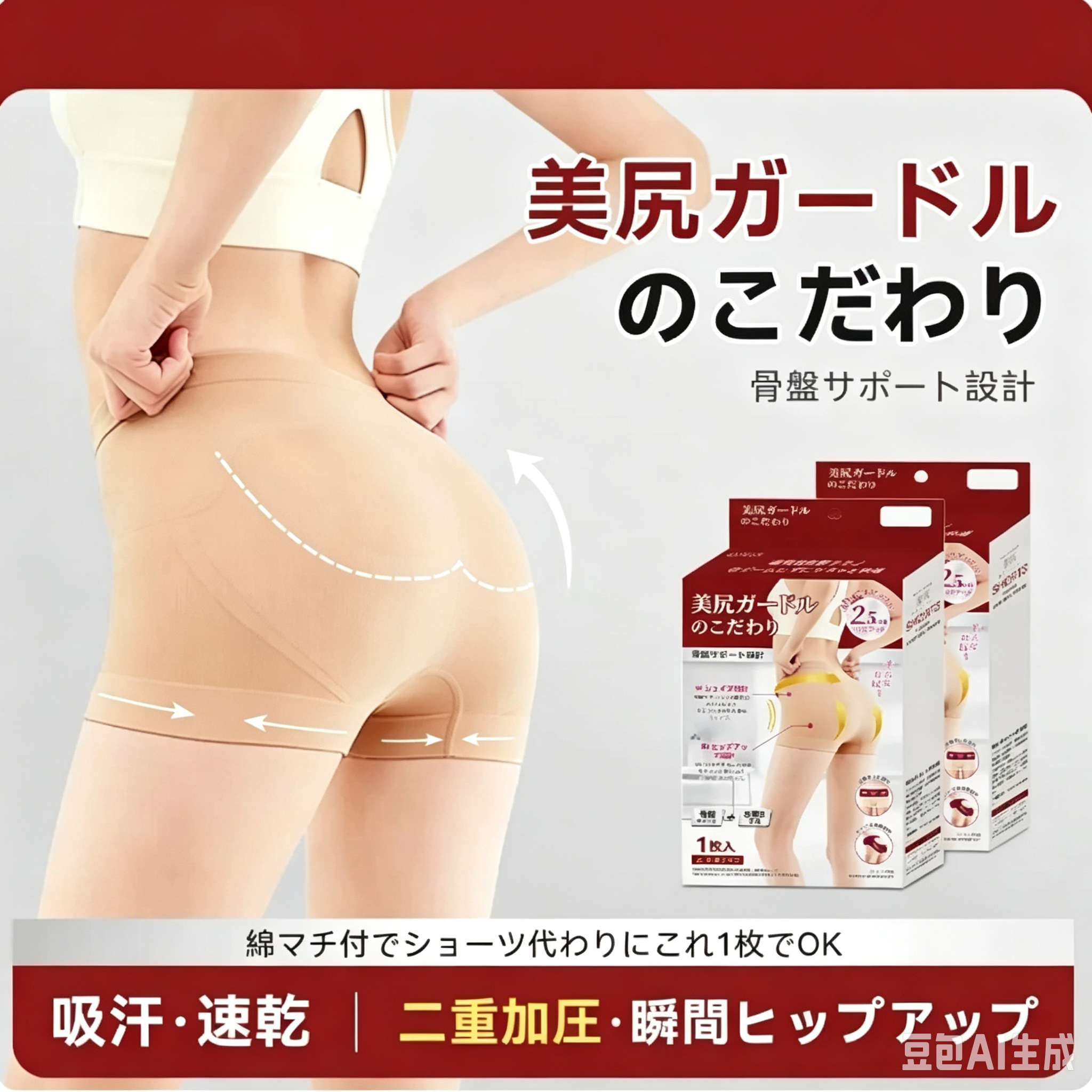 产后高腰无痕四角收腹提臀塑身裤