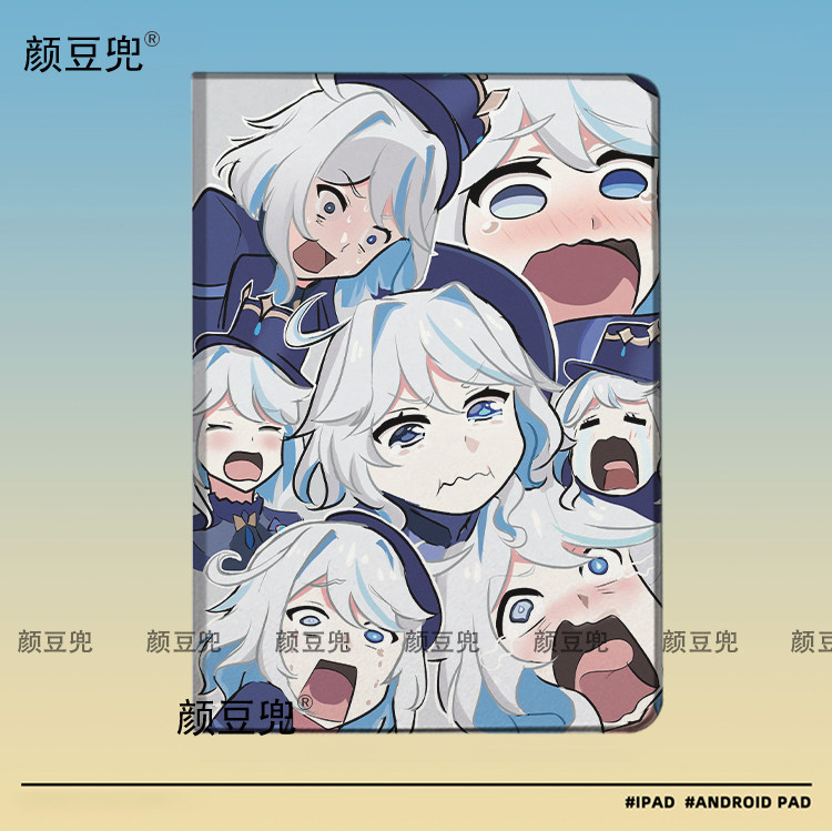 原神芙卡洛斯 芙宁娜ipad10.2适用于air4/5保护套matepad pro11 Air3笔槽mini5/6皮套小米5/6pro12.9华为荣耀