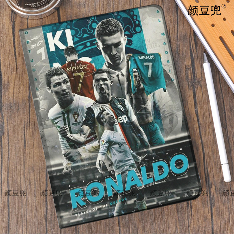 C罗纳尔多 签名足球周边ipad10.2适用air5/6保护套matepad pro11 Air3笔槽mini56皮套小米5/6pro12.9华为11.5