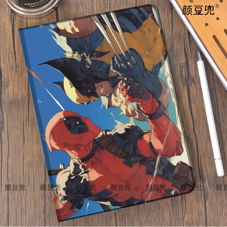 金刚狼 死侍 动漫ipad10.2适用air5/6保护套matepad pro11 Air3笔槽mini56皮套小米5/6pro12.9华为11.5S软壳