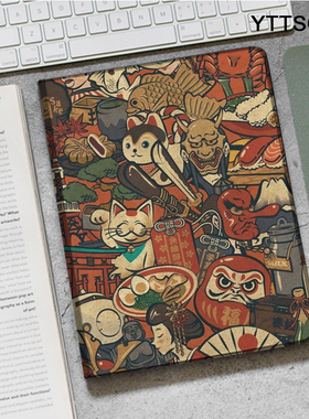 日系浮世绘神社ipad10.2适用air3/4保护套Matepa pro11笔槽mini56