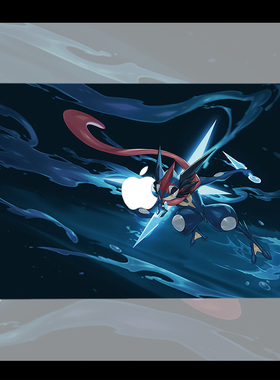 甲贺忍蛙 宝可梦动漫适用苹果macbook air13.3寸pro14笔记本12保护壳15寸Max 16周边M1芯片Macbook电脑保护套