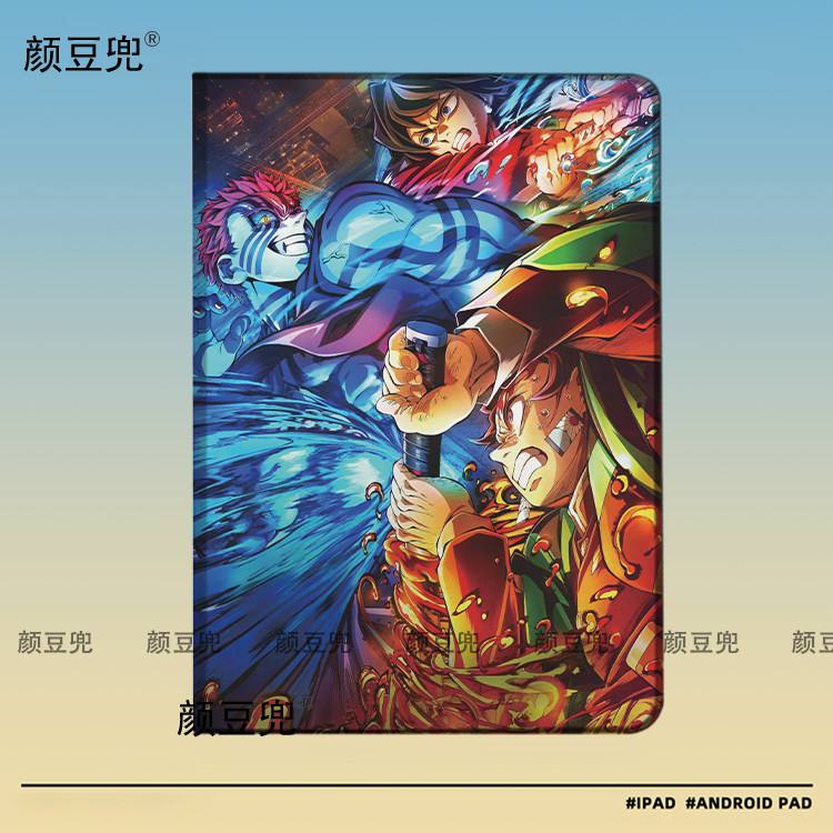 鬼灭之刃周边 猗窝座ipad十11代ipad10.2适用air5/6保护套matepad pro11 Air3笔槽mini6 7皮套小米6 7 8红米