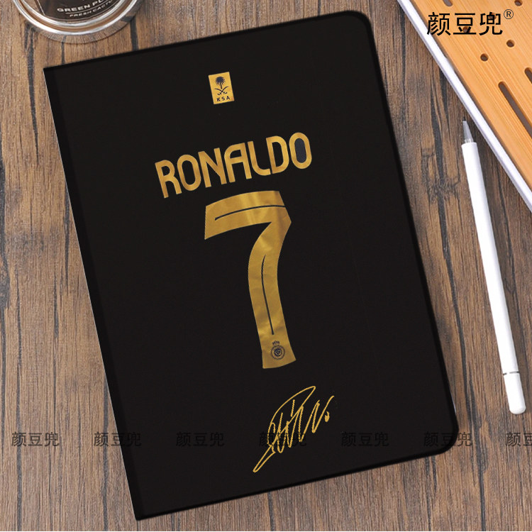 C罗纳尔多 签名足球周边ipad10.2适用air5/6保护套matepad pro11 Air3笔槽mini56皮套小米5/6pro12.9华为11.5