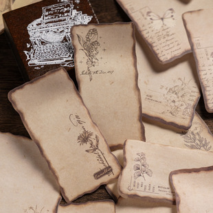 30张异形便利贴 焦边旧梦系列 轻复古烧毁学生留言记手帐打底素材