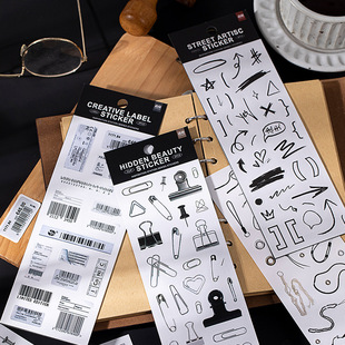 清仓 灵感驿站系列铜版纸模切贴纸 韩系涂鸦标签手帐装饰素材贴画