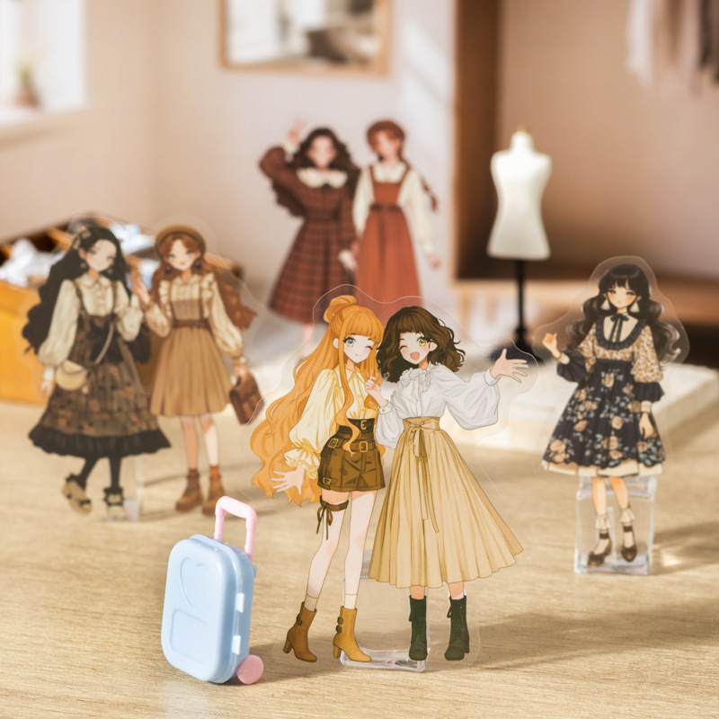 清仓 哆哆的一周穿搭系列防水PET造景贴纸20张女孩手帐场景拼贴画