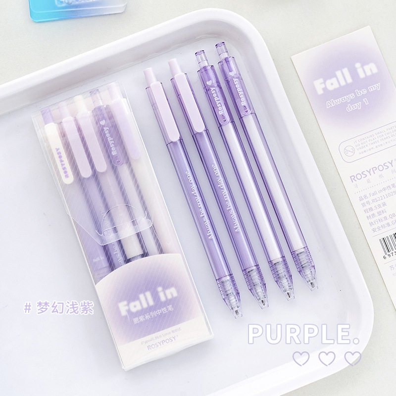 ROSY POSY 젤 펜 세트 FALL IN 시리즈 프레시 마크롱 학생 필기 붓 질문 펜