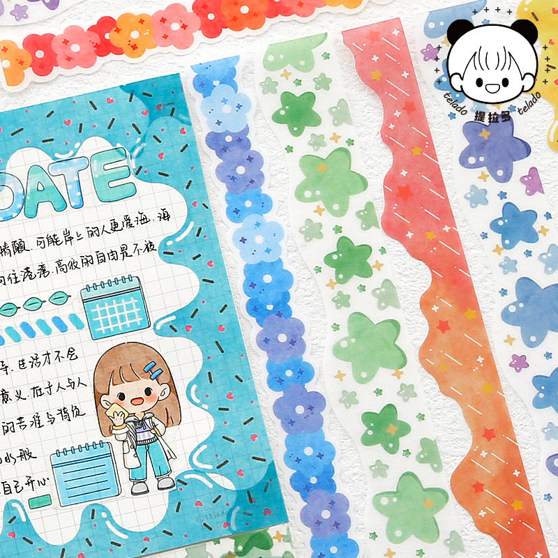 提拉多和纸贴纸20张 糖果花边系列 简约少女基础手帐装饰素材贴画