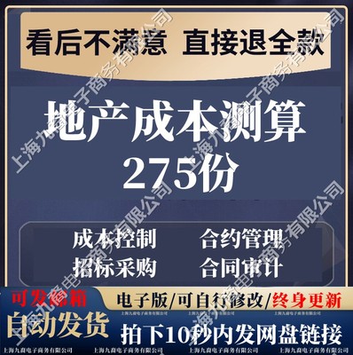 房地产项目成本管理目标成本测算限额评估招投标内部审计合约管理