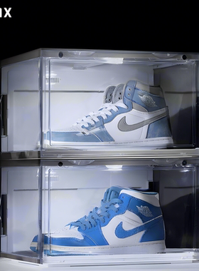 RMAX声控灯光鞋盒AJ亚克力透明球鞋收纳盒LED发光展示网红鞋墙柜