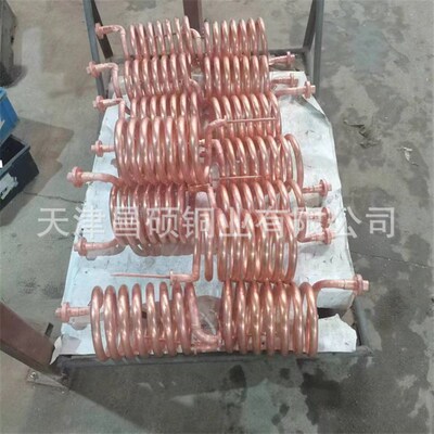 TP2紫铜弯管 6*0.5蛇形扁铜管折弯 铜管压型加工 过水焊接黄铜块