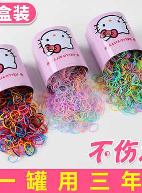 小皮筋女扎头儿童发圈不伤发皮套高弹力耐用头绳黑色扎头发橡皮筋