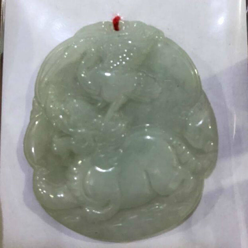 天然翡翠A货麒麟吊坠玉麒麟挂件男女款玉坠独占鳌玉牌吊坠