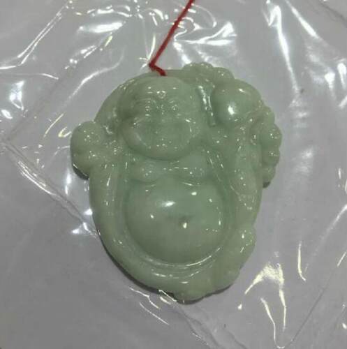 天然缅甸翡翠A货玉弥勒佛站佛玉坠 女款玉佛公吊坠大肚笑佛 - 封面