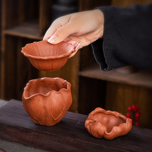 高端精致公道杯紫砂泥一体荷花茶漏茶滤茶隔过滤器漏斗茶叶茶水分