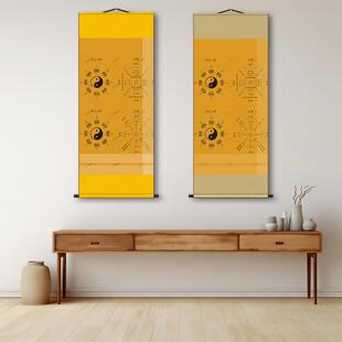 周易八卦太极图挂画先天后天八卦河图洛书玄关五行图风水卷轴挂画