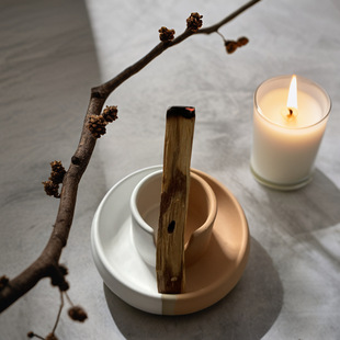 小众香薰托盘陶瓷圣木鼠尾草香插三合一燃烧盘Palo Holder Santo