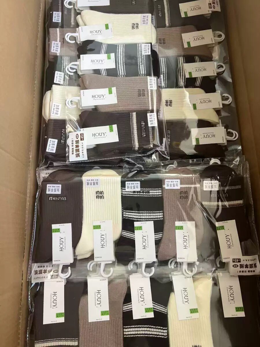 新款凯森羊绒秋冬女款中筒袜5双 活动价