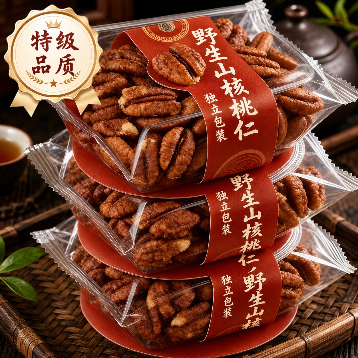 2026年新货山核桃仁26年野生官方旗舰店孕妇精选独立包装坚果礼盒