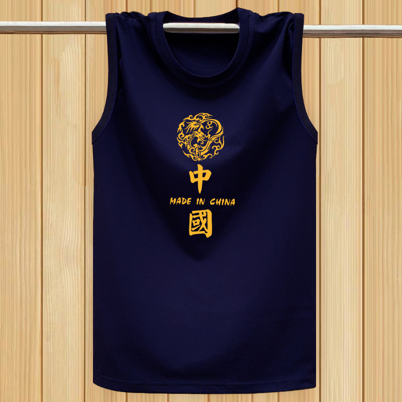 100%纯棉夏季薄款男背心加大码宽松休闲无袖t恤运动吸汗透气汗衫