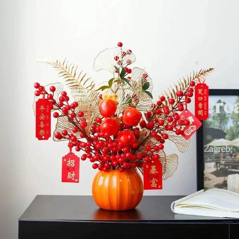 南瓜福桶发财果红果假花仿真花餐厅客厅春节装饰摆件新年乔迁新居,家居饰品,福桶,淘宝优惠券,粉丝福利购,淘宝优惠卷