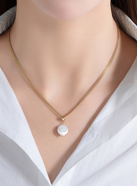 巴洛克淡水珍珠钛钢女