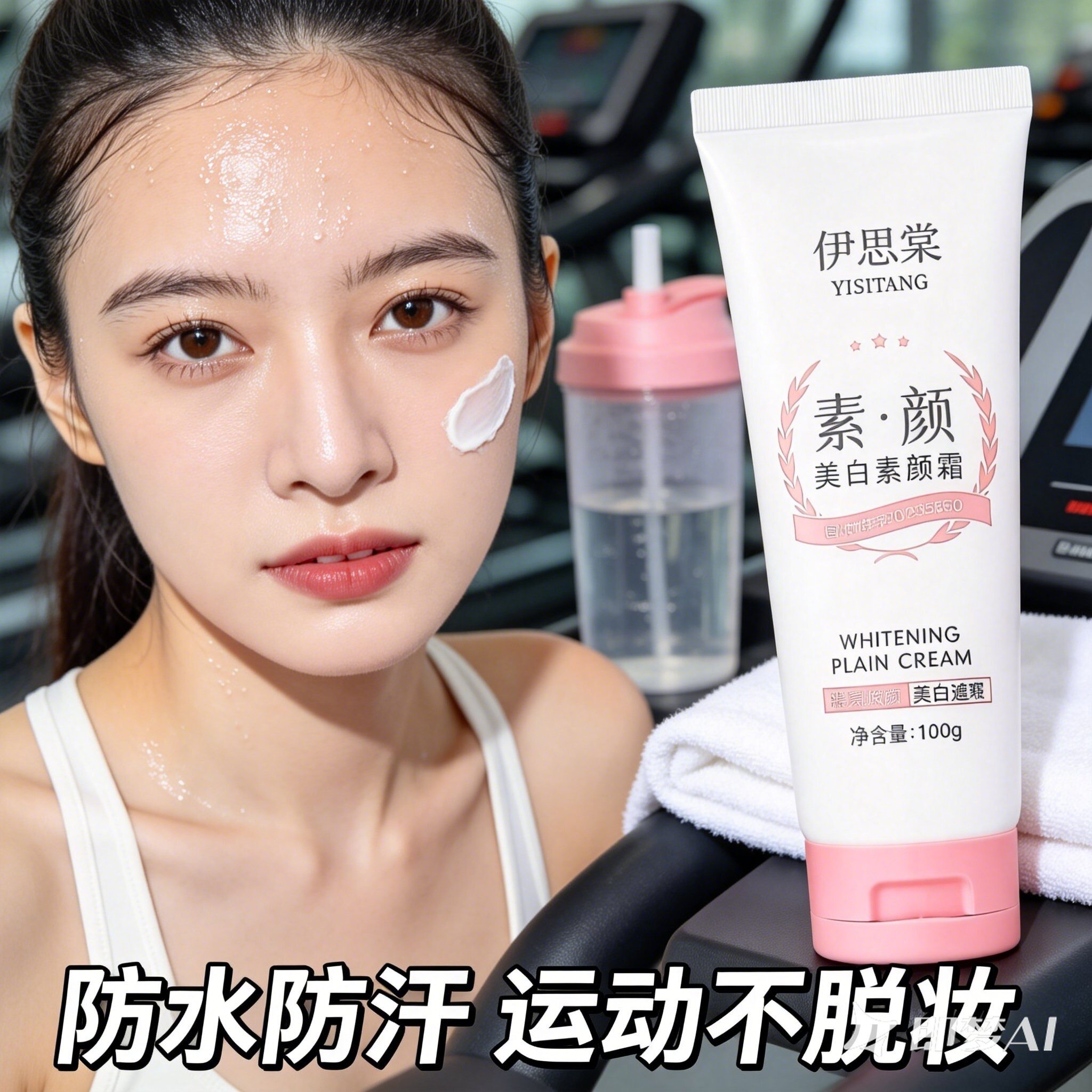 伊思棠美白素颜霜全身油腻补水素颜霜滋润遮美白可用瑕素颜霜保湿