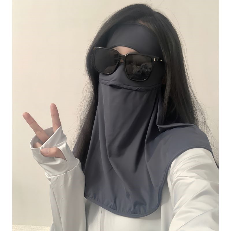 防晒面罩女款遮全脸脖子防紫外线夏季遮阳口罩骑行护颈冰丝脸基尼