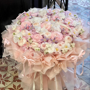 永生花多巴胺大花束抱抱桶氛围感仿真香皂花送女友HelloKitty礼物