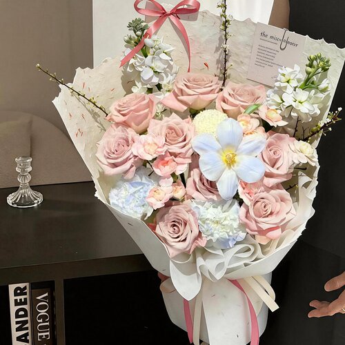 永生花混搭风曼塔玫瑰香皂花小花束告白送女友闺蜜自然风生日礼物