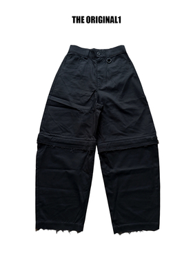 COOKIES6新品王嘉尔同款美式休闲ACCEPTANCE弯刀裁剪两穿弯刀长裤