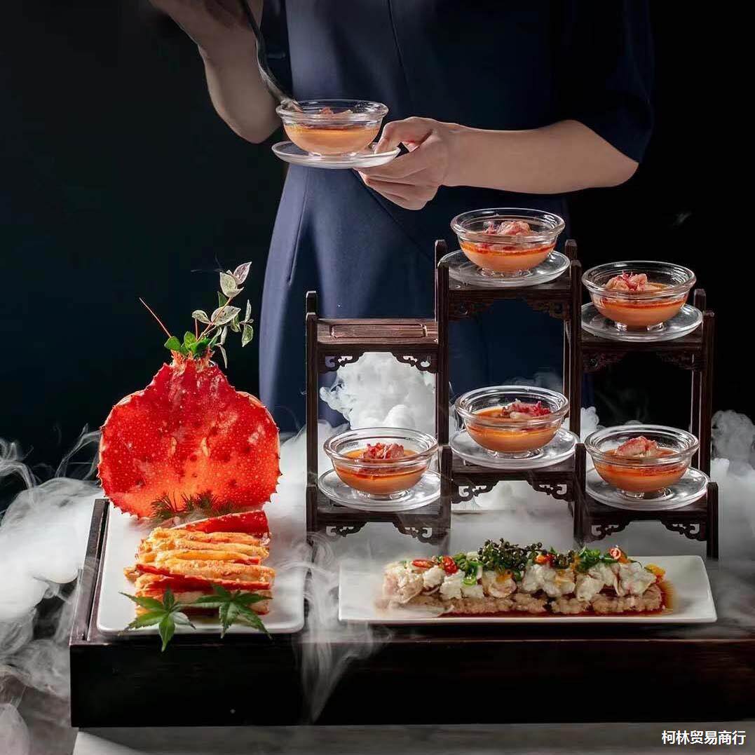 创意高级酒店创意帝皇大龙虾海鲜餐具特色会所意境菜帝皇蟹三吃三