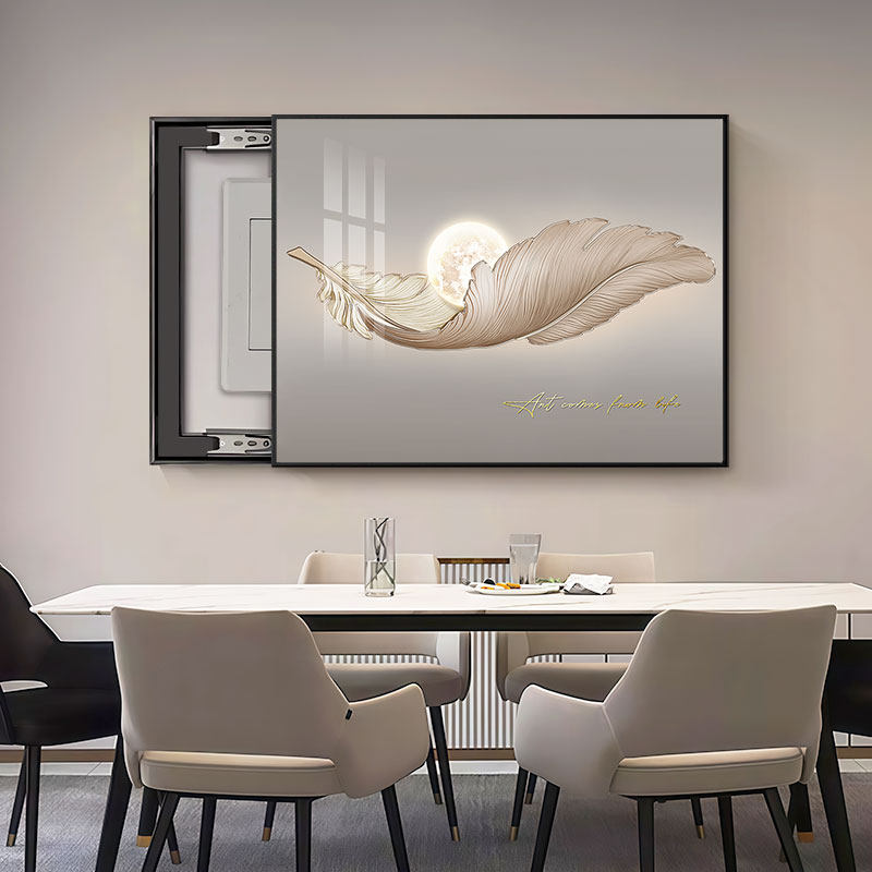 轻奢电表箱装饰画 画现代简约饭厅配电箱电闸盒遮挡箱电源总开 关