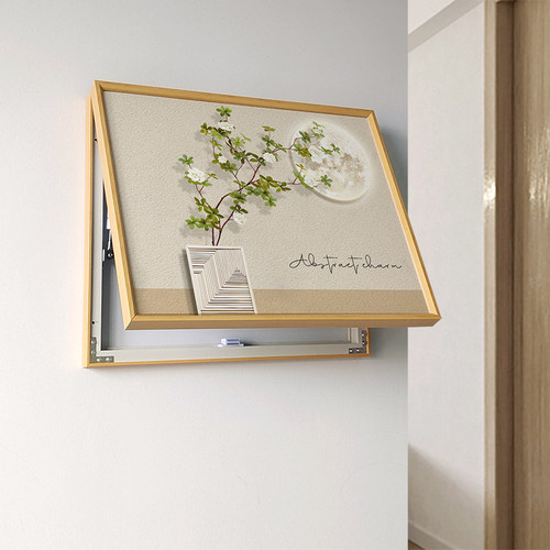 奶油风电表箱装饰画现代简约餐厅