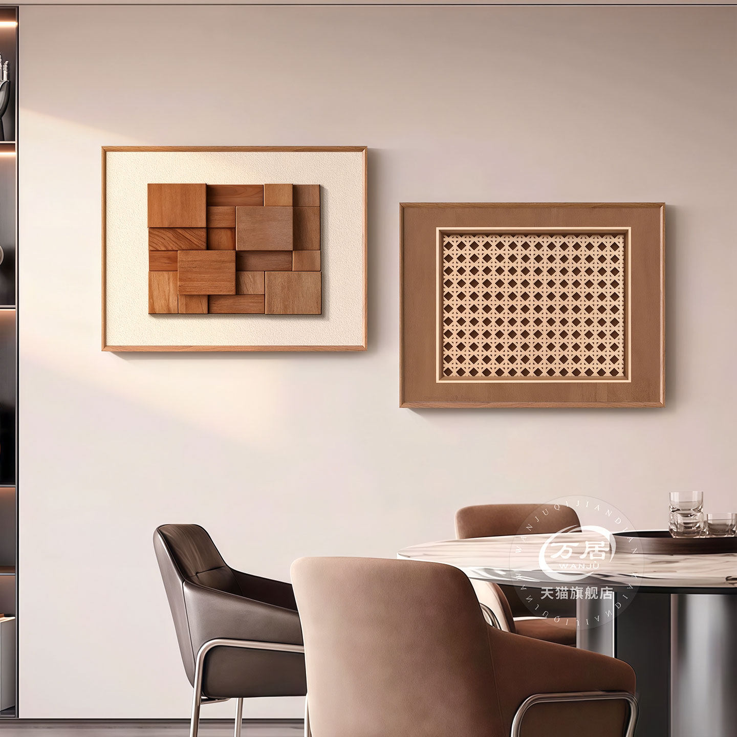 高级感电表箱装饰画遮挡配电箱电闸电源开关网线盒抽象中古风挂画,家居饰品,现代装饰画,淘宝优惠券,粉丝福利购,淘宝优惠卷